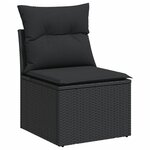 vidaXL Salon de jardin 8 Pièces avec coussins noir résine tressée
