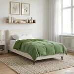 vidaXL Duvet complet toute l'année Vert 155 x 200 cm Microfibre