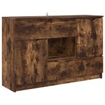 vidaXL Buffet avec tiroir Chêne fumé 100 x 30 x 65 6 Bois d'ingénierie