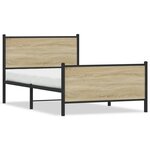 vidaXL Cadre de lit en métal sans matelas chêne sonoma 100x200 cm