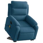 vidaXL Fauteuil de massage inclinable Bleu Velours