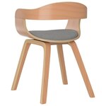 vidaXL Chaises à manger lot de 4 taupe bois courbé et tissu