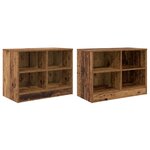 vidaXL Armoire de lit avec étagère 2 Pièces Bois ancien 66 x 33 x 48 cm