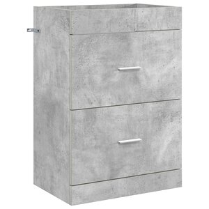 vidaXL Meuble sous lavabo de salle de bain Gris béton