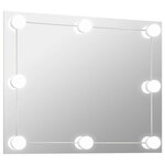 vidaXL Miroir mural sans cadre avec lampes LED Rectangulaire Verre