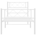 vidaXL Cadre de lit métal sans matelas et pied de lit blanc 100x190 cm
