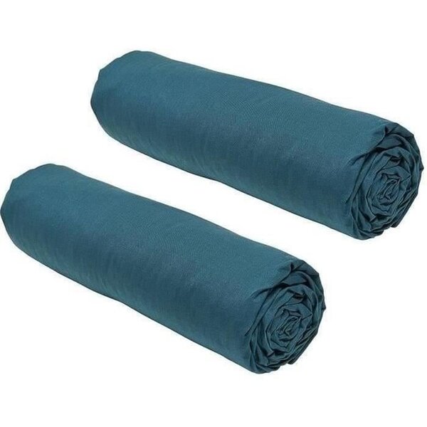 2 draps housses paon 140 x 190 cm