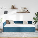vidaXL Cadre de lit d'angle avec tête de lit Bleu 90 cm x 200 cm