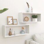 vidaXL Étagères murales cube 2 Pièces Blanc 60x15x23 cm Bois d’ingénierie