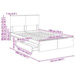 vidaXL Lit de Rangement Gris Sonoma 120 x 190 cm Bois d'ingénierie
