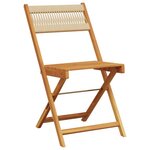 vidaXL Chaises de jardin pliantes lot de 4 beige bois d'acacia massif