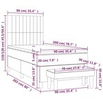 vidaXL Sommier à lattes de lit avec matelas Taupe 90x200 cm Tissu