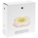 Bougeoir en céramique fleur rose