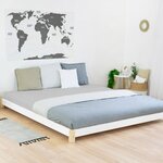 Lit double TATAMI 160 x 200 naturel et blanc