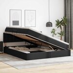 vidaXL Lit de Rangement Noir 160 x 200 cm Cuir synthétique