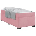 vidaXL Cadre de lit avec matelas Rose 90 x 190 cm tissu