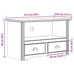 vidaXL Meuble TV avec 2 tiroirs BODO marron bois de pin massif