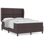 Lit Box Spring vidaXL avec Matelas en Marron Foncé  140x190 cm Tissu