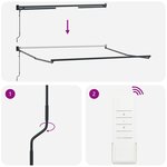 vidaXL Auvent Rétractable Noir 350 x 250 cm tissu