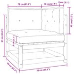 vidaXL Salon de jardin 2 Pièces avec coussins Noir Bois de pin massif