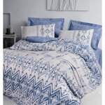 Parure de lit - housse de couette 220 x 240 + 2 taies d'oreiller 60 x 60 coton renforcé - Bleu