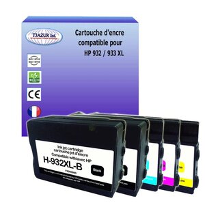 5 Cartouches compatibles avec HP OfficeJet 6700, 6700 Premium remplace HP 932XL, HP 933XL (Noire+Couleur)- T3AZUR