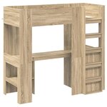 vidaXL Cadre de lit superposé avec bureau Chêne Sonoma 75 x 190 cm