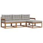 vidaXL Ensemble de canapés d'extérieur 4 pc Gris Naturel et Clair