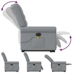 vidaXL Fauteuil inclinable de massage électrique Gris clair Tissu