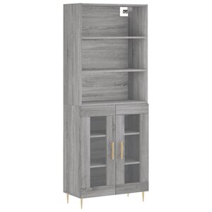 vidaXL Buffet haut Sonoma gris 69 5x34x180 cm Bois d'ingénierie