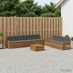vidaXL Ensemble de canapés d'extérieur 8 pc Naturel et Anthracite
