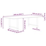 vidaXL Table à manger marron clair bois de chêne massif rectangulaire