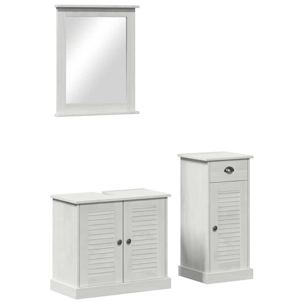 vidaXL Ensemble de mobilier de salle de bain avec tiroir 3 Pièces Marron