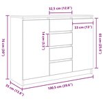 vidaXL Buffet avec tiroirs chêne fumé 100 5x35x76 cm bois d'ingénierie