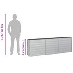 vidaXL Lit surélevé de jardin 240x40x77 cm Acier galvanisé Argenté