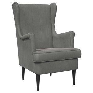 vidaXL Fauteuil Gris foncé Velours