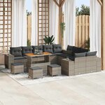 vidaXL Ensemble de canapé de jardin 13 Pièces Gris polyrotin