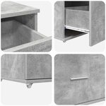 vidaXL Bureau Gris béton 131 5 x 50 x 106 5 cm Bois d'ingénierie