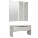 vidaXL Ensemble de meubles de couloir Gris béton Bois d'ingénierie