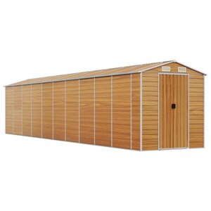 vidaXL Abri de jardin marron clair 191x895x198 cm acier galvanisé