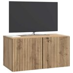 vidaXL Meuble TV mural Montage mural Chêne artisanal 59 5 x 31 x 30 cm