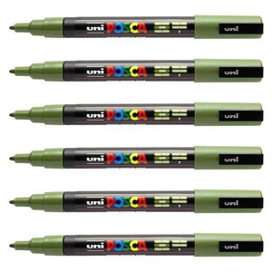 Marqueur à pigment PC-3M  vert kaki x 12 POSCA