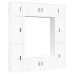 vidaXL Ensemble de meubles TV 8 Pièces Blanc Bois d'ingénierie