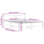 vidaXL Cadre de lit sans matelas 150x200 cm bois de pin massif