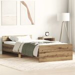 vidaXL Cadre de lit sans matelas chêne artisanal 90x190 cm