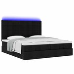 VidaXL Cadre de lit ottoman avec matelas noir 200x200cm tissu