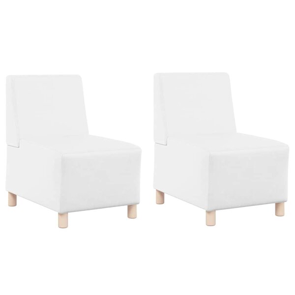 vidaXL Unité de Sofa Modulaire Sans Accoudoirs 2 Pièces Blanc