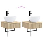 vidaXL Basin de lavage mural Chêne Sonoma 40 x 41 x 40 5 cm