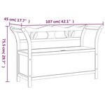 vidaXL Banc Gris 107x45x75 5 cm Bois de sapin solide