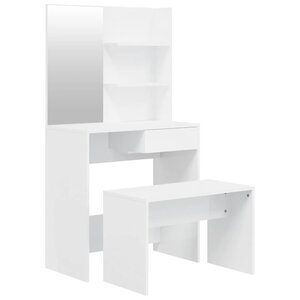 vidaXL Ensemble de coiffeuse Blanc brillant 74 5x40x141 cm